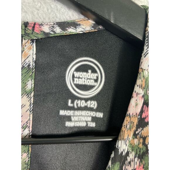 Wonder Nation Girls Floral Mini Dress Bell Sleeves Size L Multicolor NEW - Picture 4 of 12